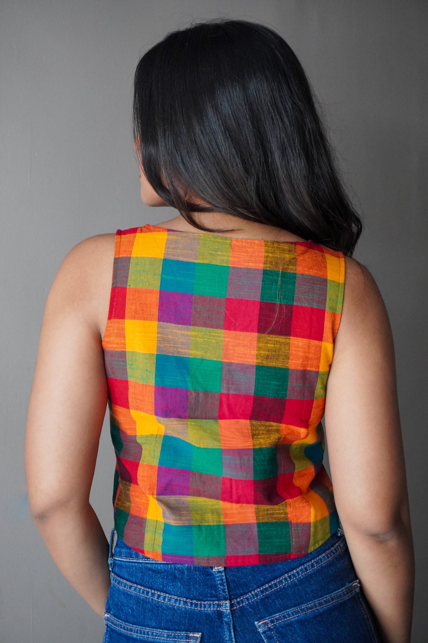 Madras checks Waistcoat