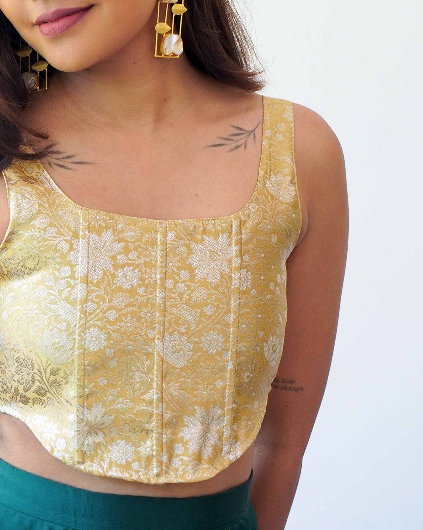 Golden hour Banaras Silk Corset