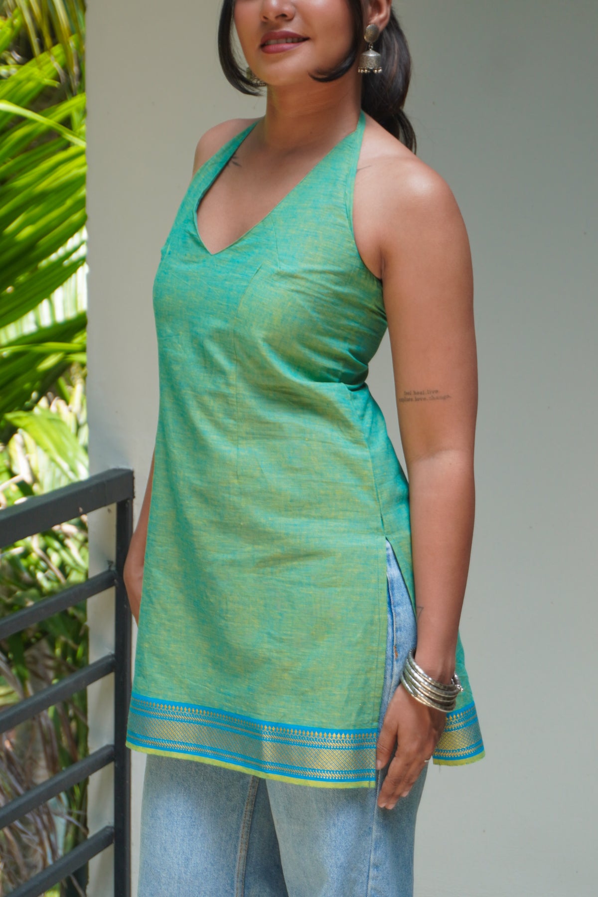 Mangalgiri cotton corset back kurti