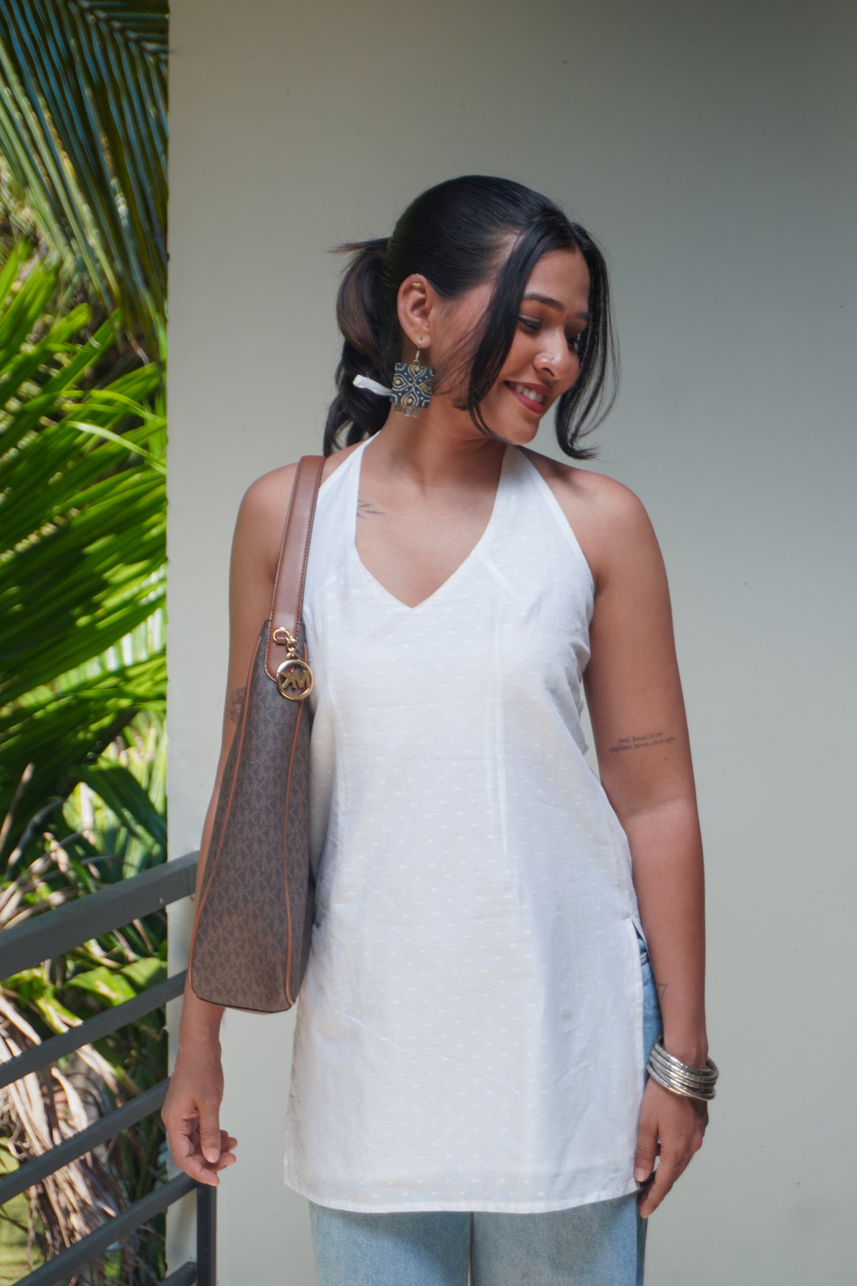 Mogra cotton corset back kurti