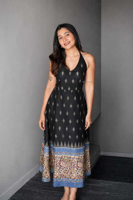 Ikat Kalamkari Long Dress