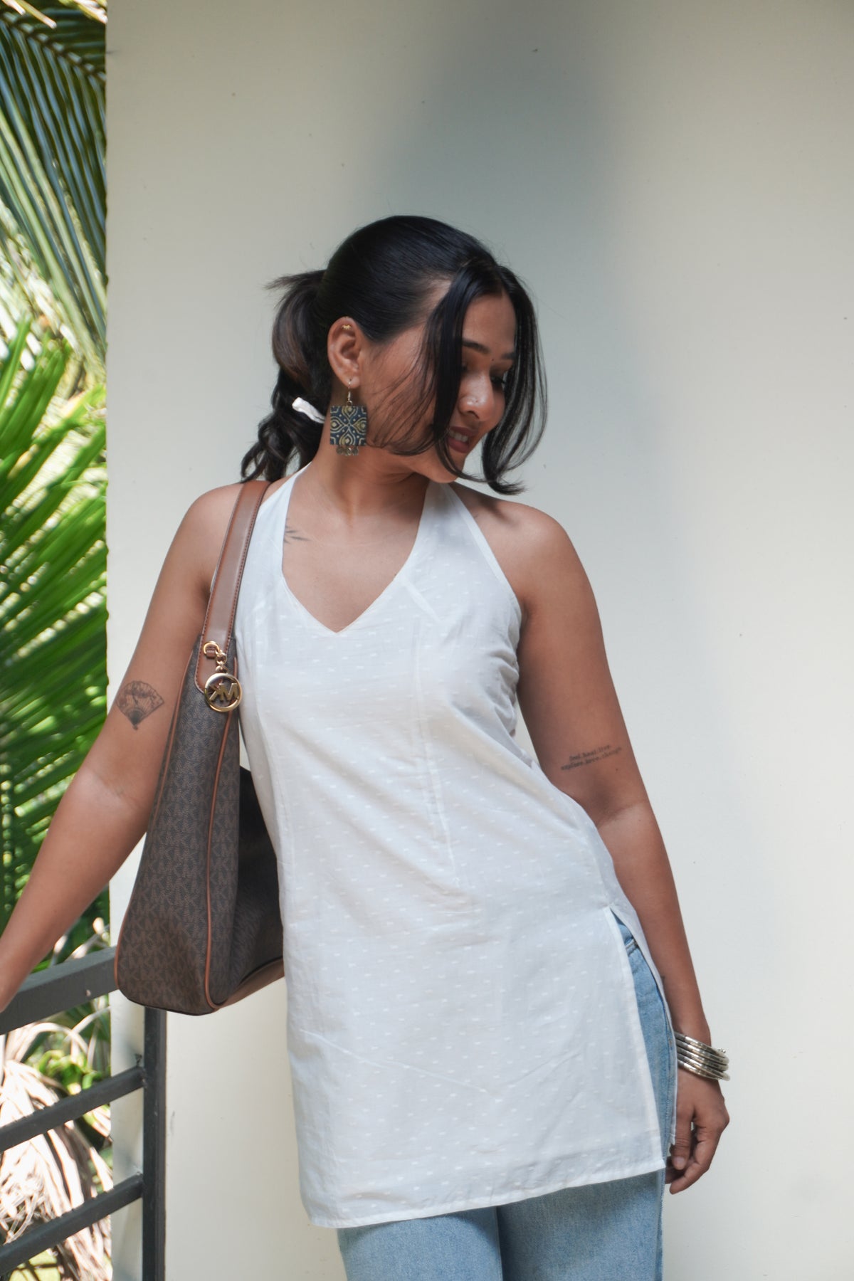 Mogra cotton corset back kurti