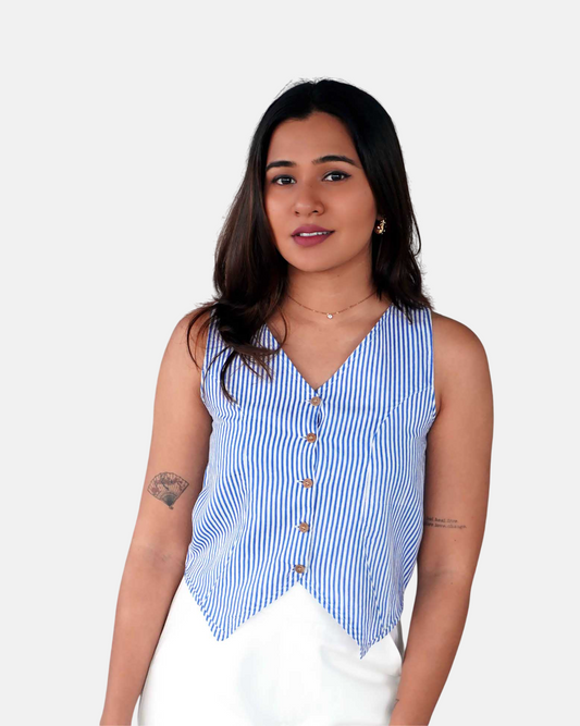 Santorini Stripe Waistcoat