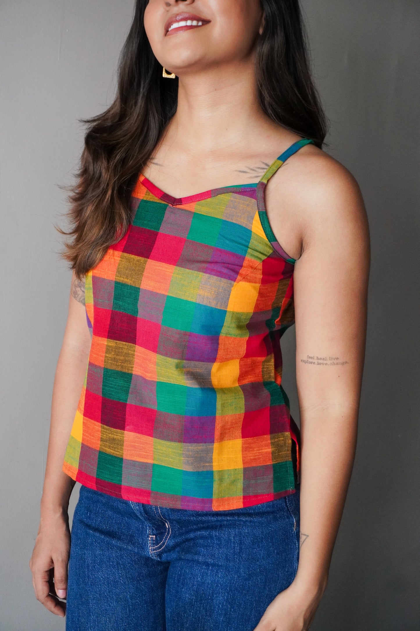 Madras checks cami