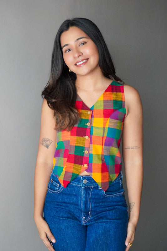 Madras checks Waistcoat