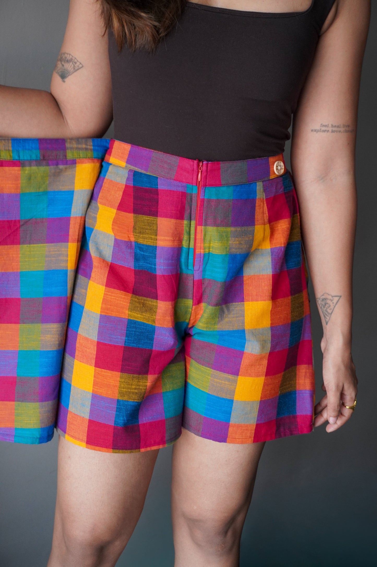 Madras check Skort