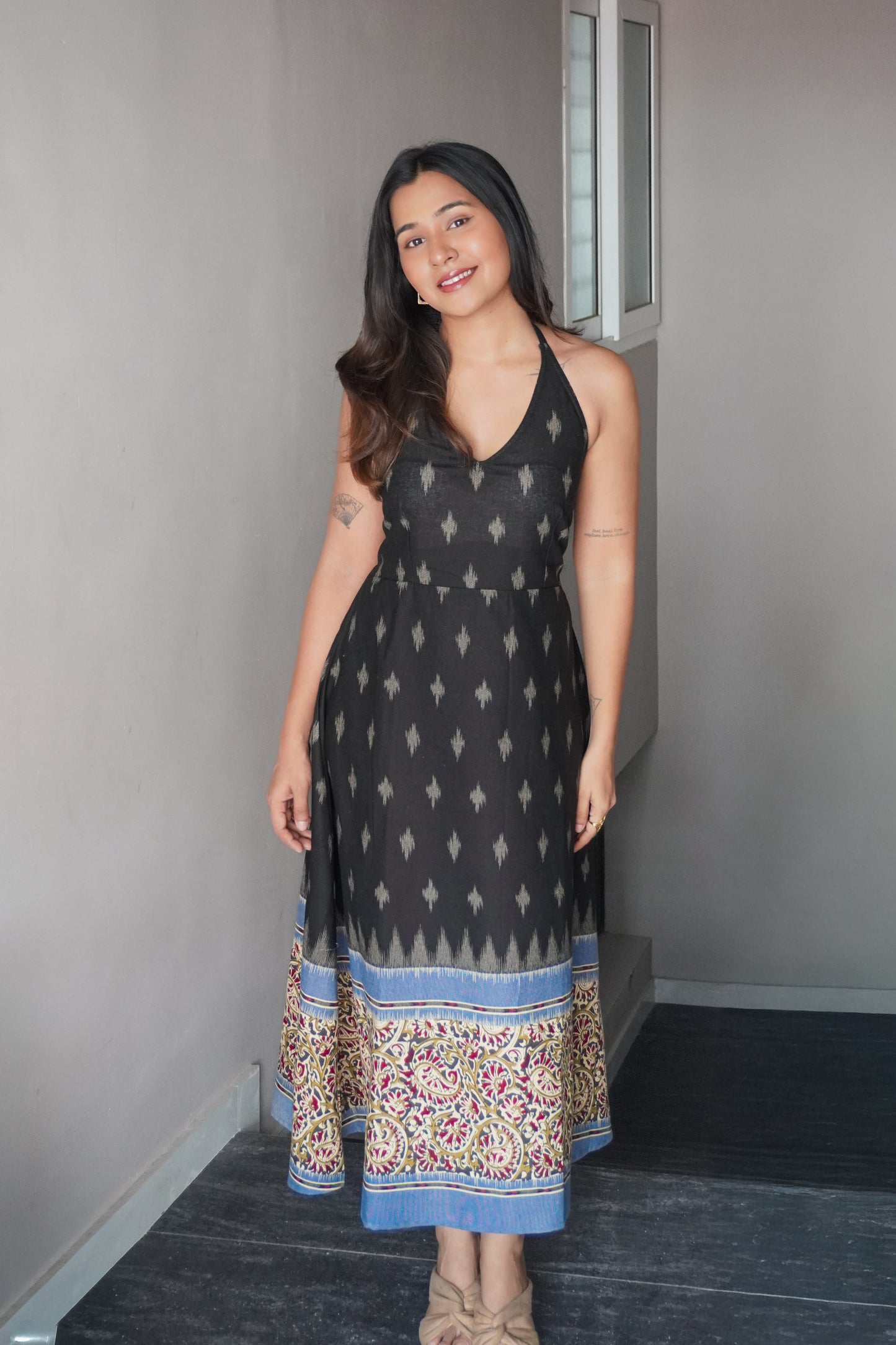 Ikat Kalamkari Long Dress