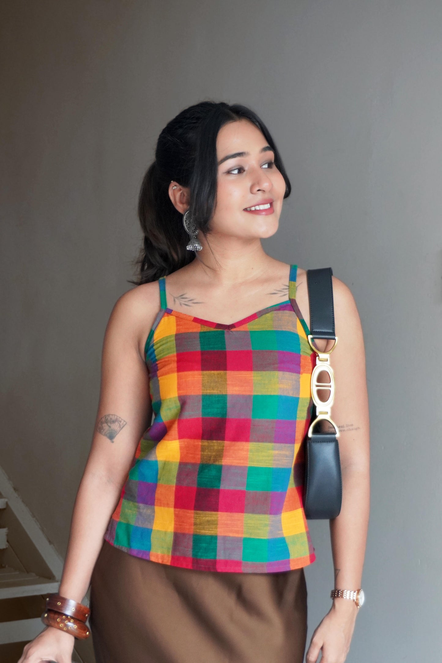 Madras checks cami