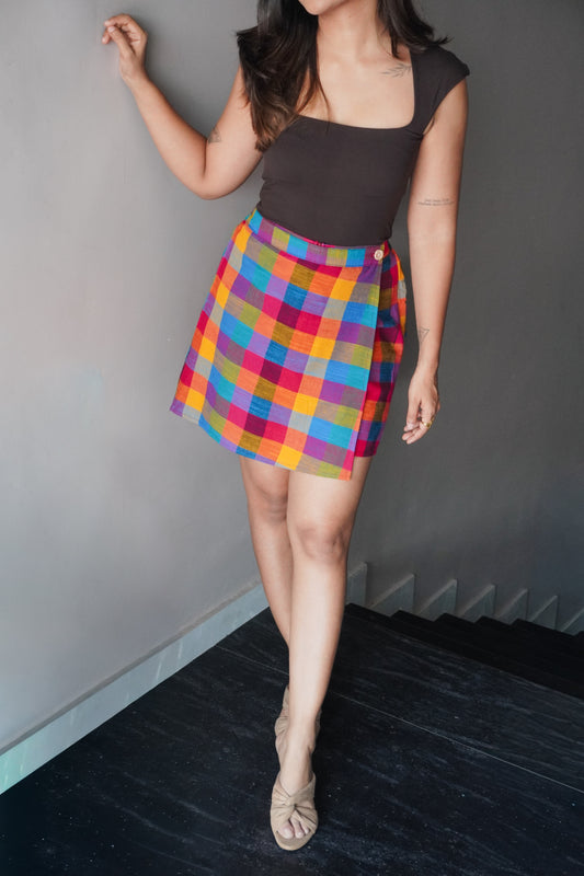 Madras check Skort