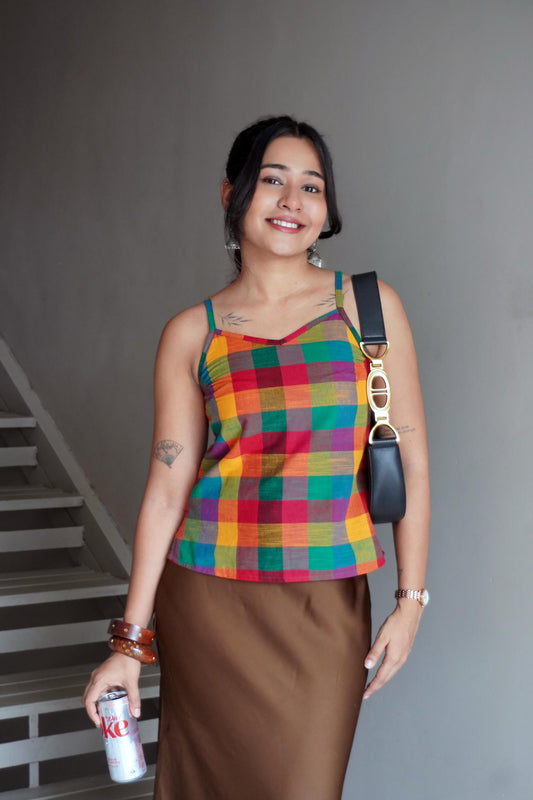 Madras checks cami