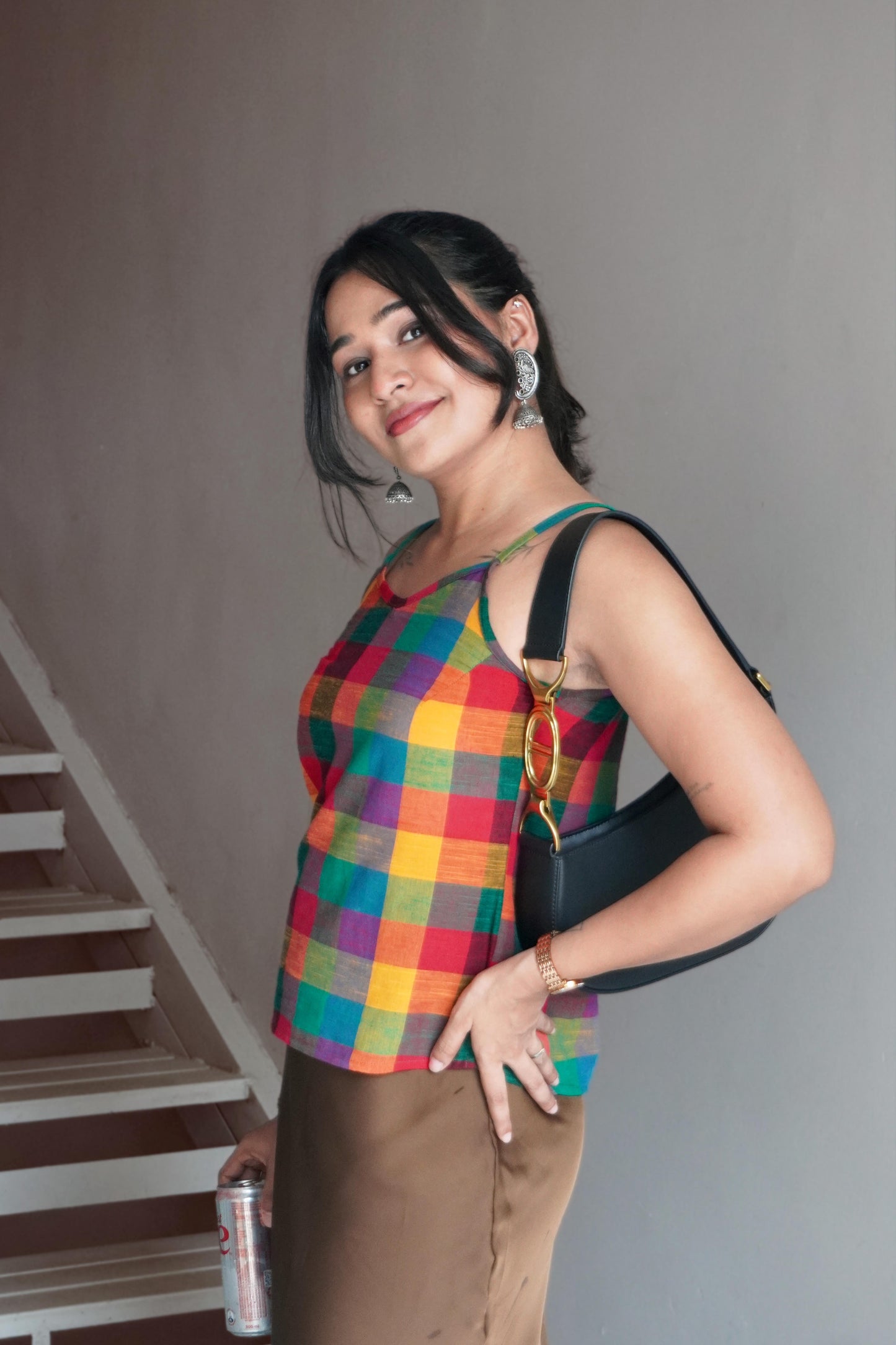 Madras checks cami