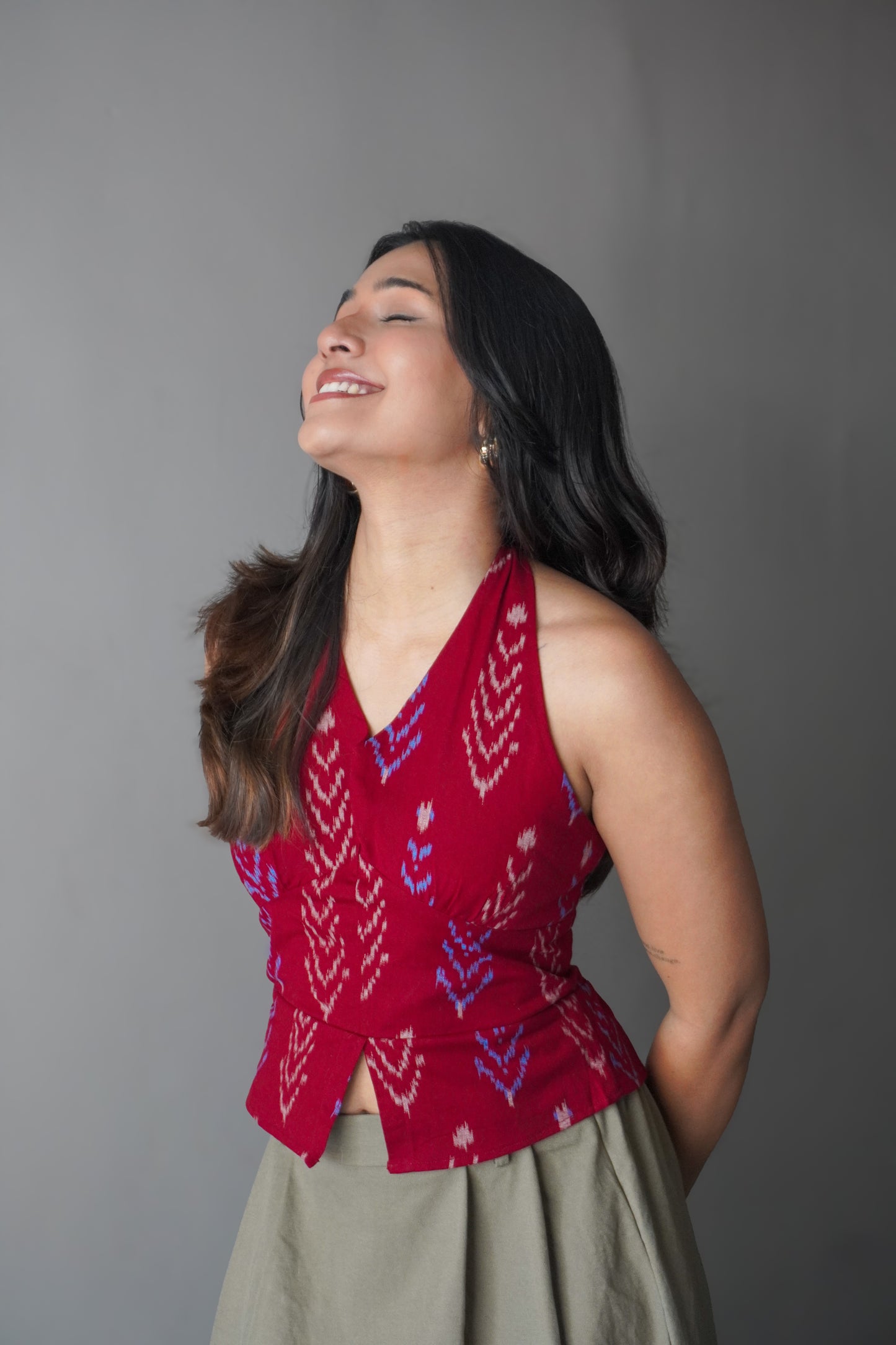 Ikat Halter Neck Top