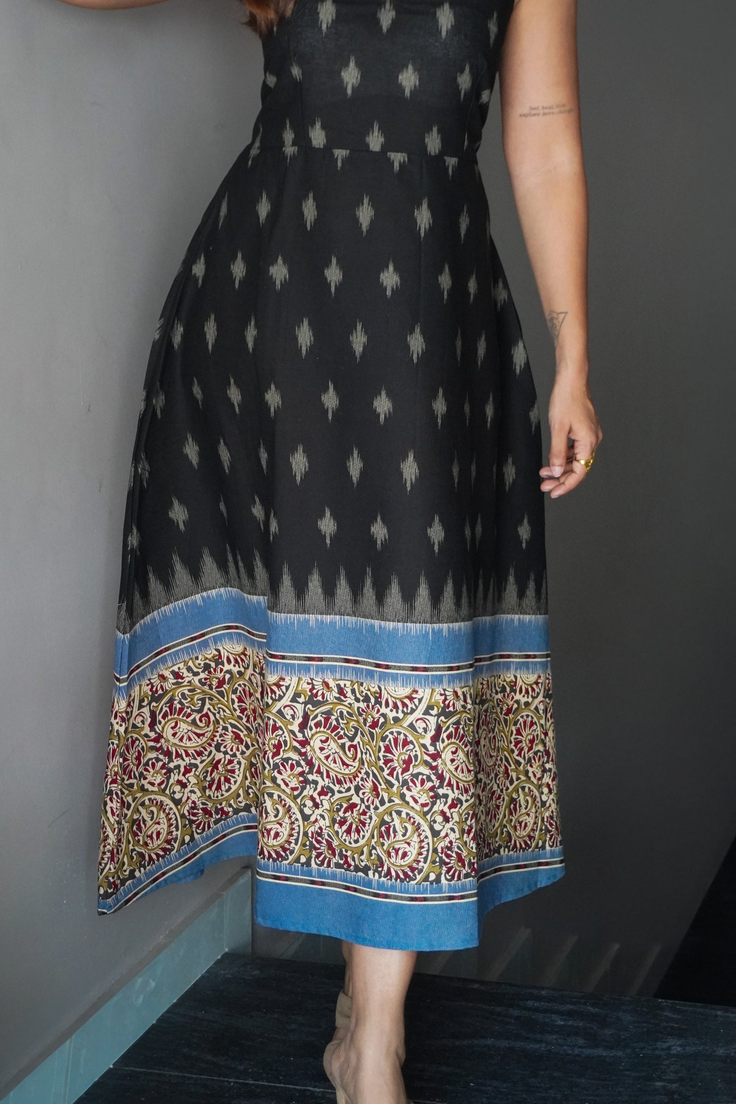 Ikat Kalamkari Long Dress