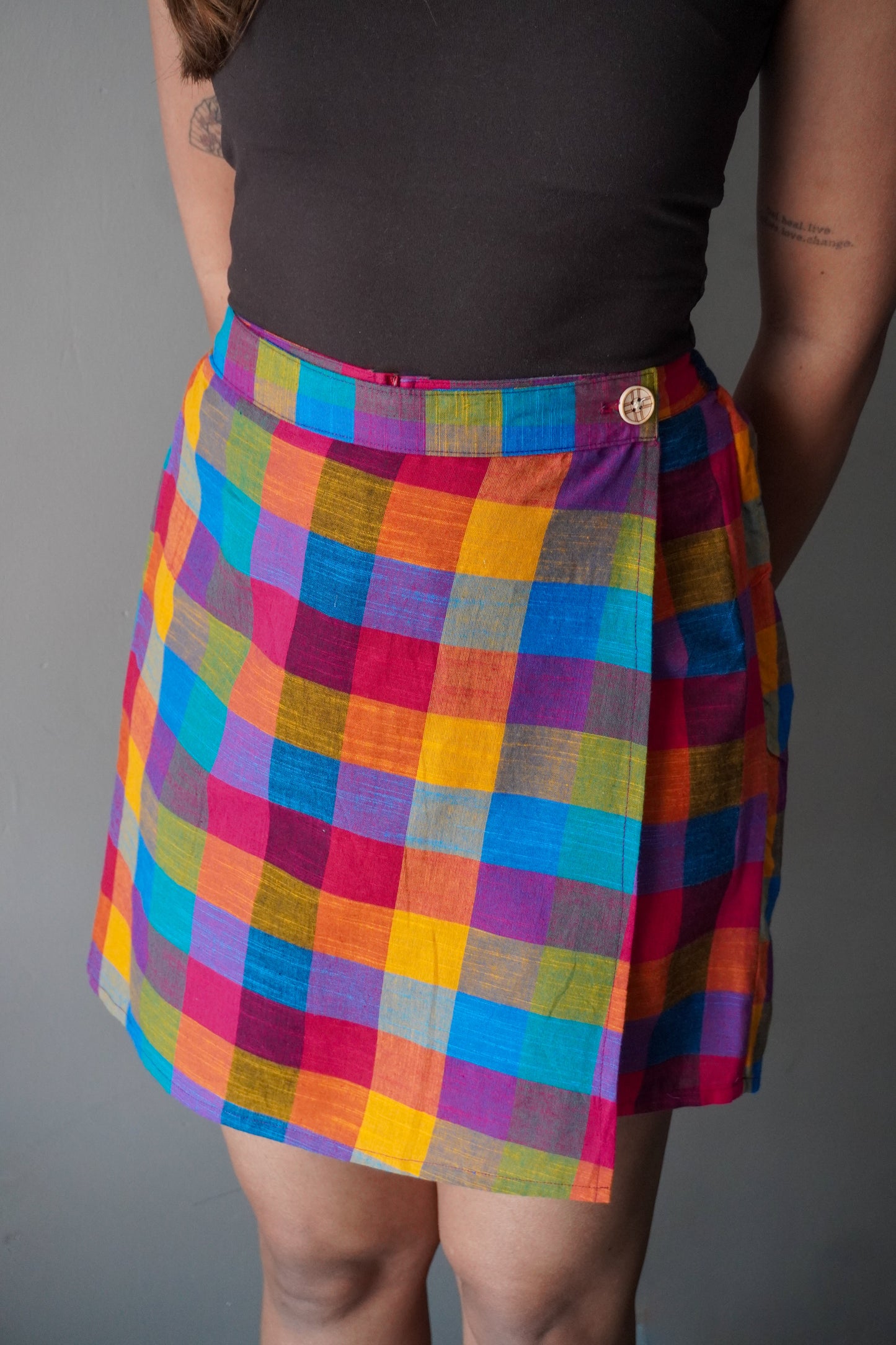 Madras check Skort