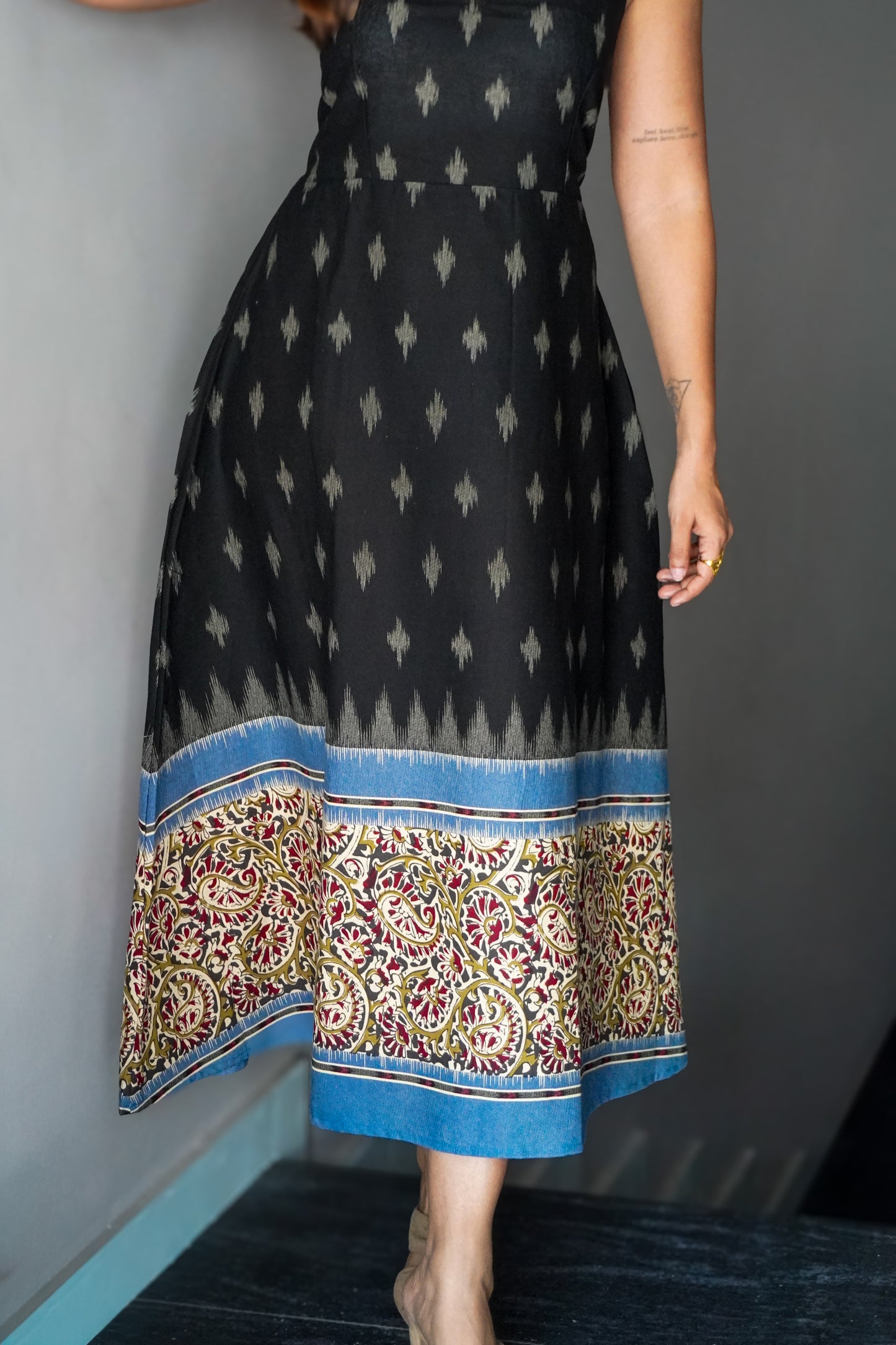 Ikat Kalamkari Long Dress