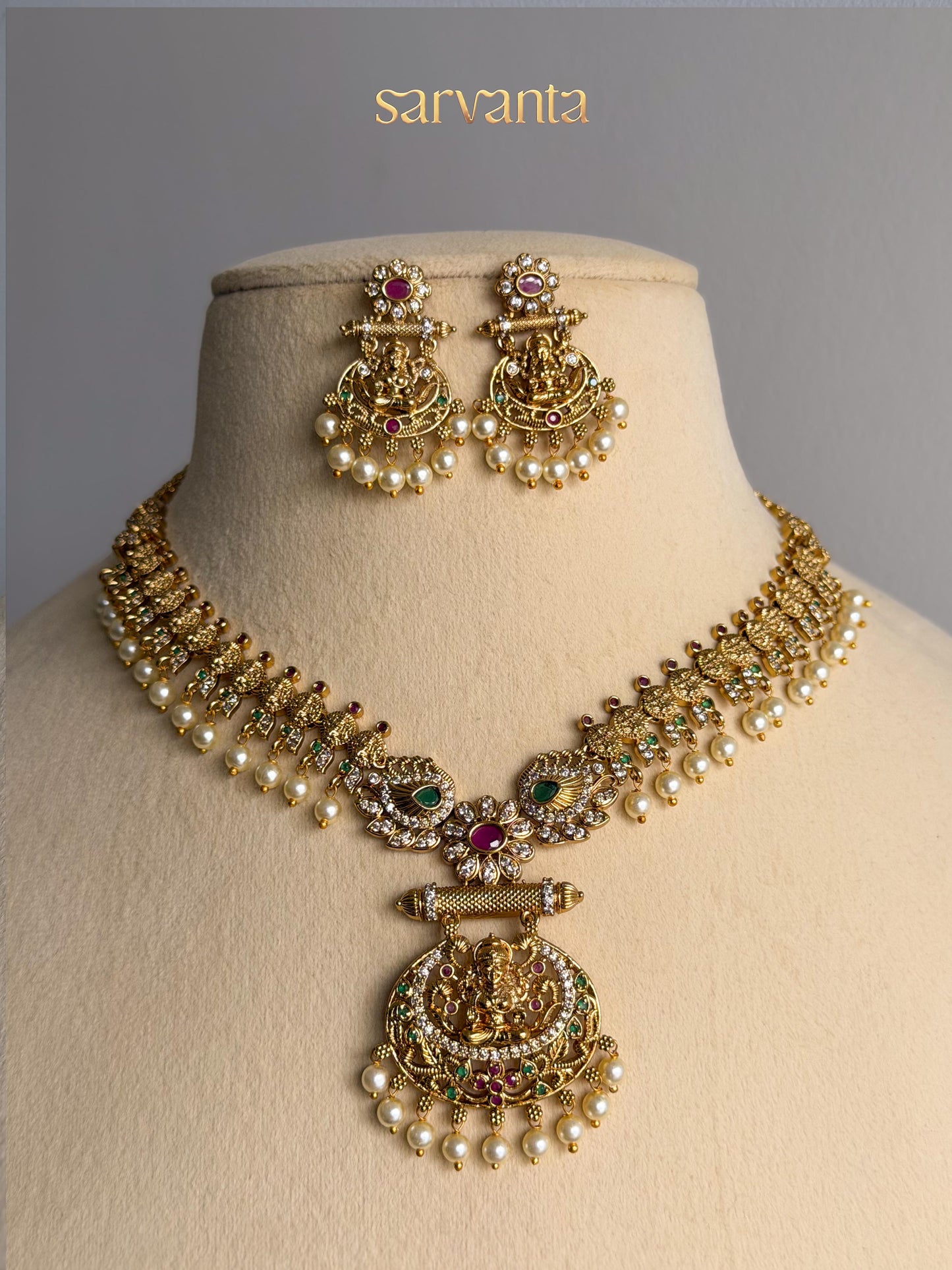 Lakshmi Pendant Set