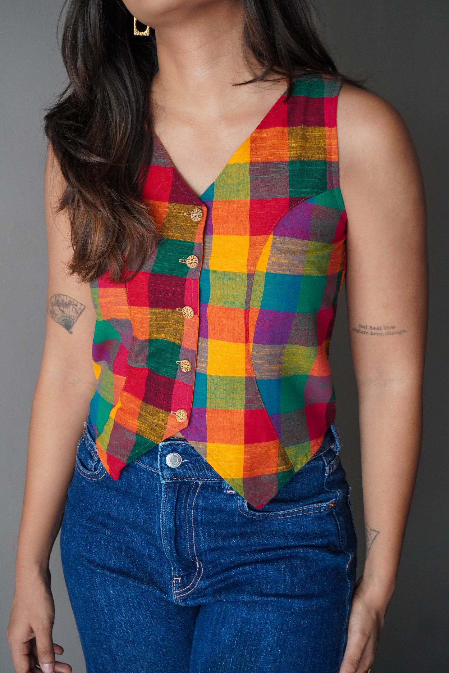 Madras checks Waistcoat