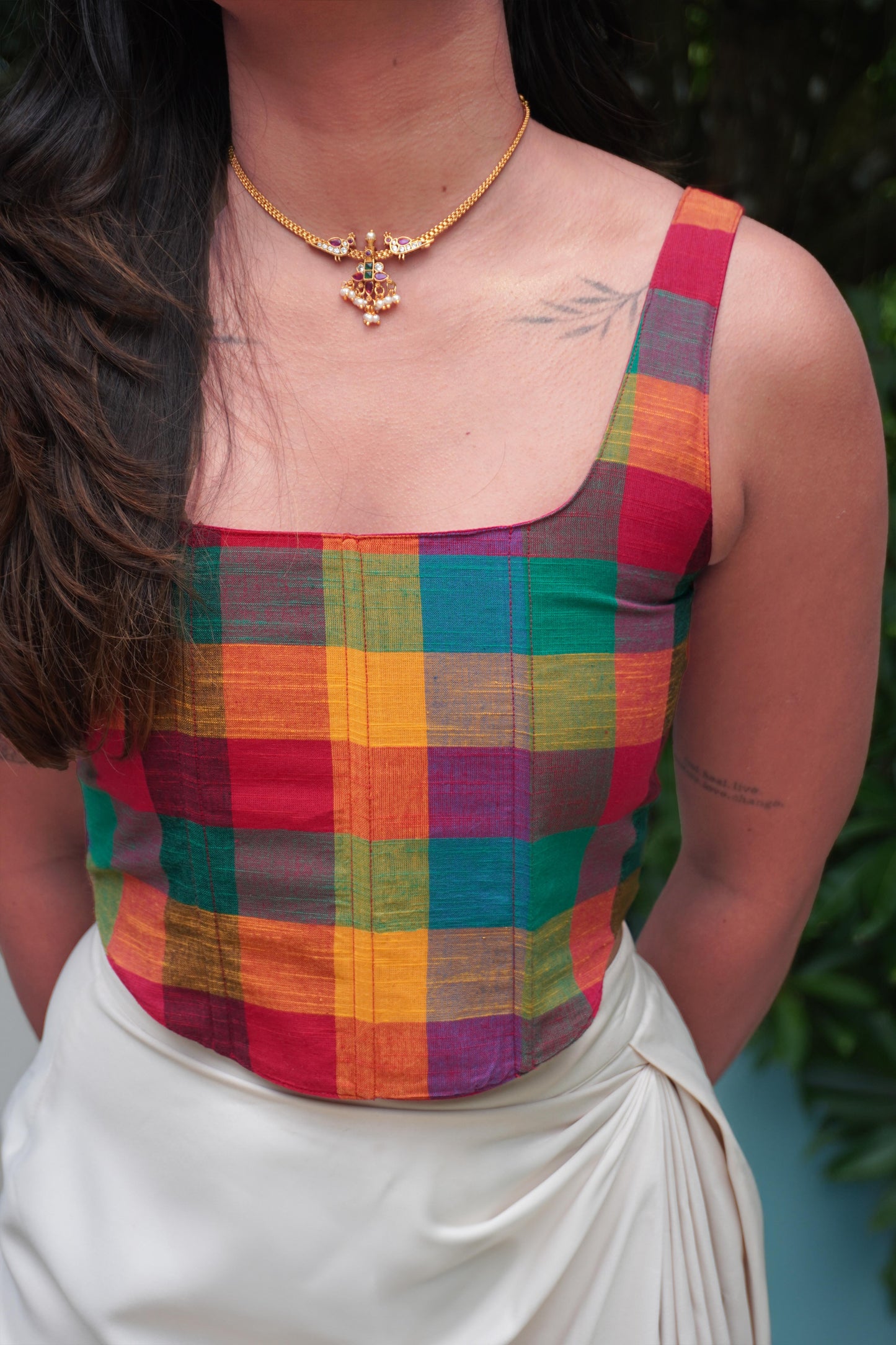 Madras Checks Corset